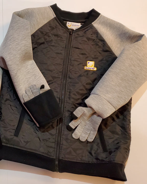 Kids Jackets with custom Built In Gloves/boys or girls - X Small 5-6 / Girls - X Small 5-6 / Boys - Small 7-8 / Girls - Small 7-8 / Boys - Medium 9-10 / Girls - Medium 9-10 / Boys - Large 10-12 / Girls - Large 10-12 / Boys - X Large 12-14 / Girls - X Large 12-14 / Boys